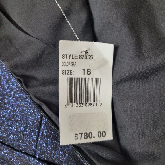 Rickie Freeman For Teri Jon Jacquard Off The Shoulder Gown Womens Size 16 - Picture 9 of 16